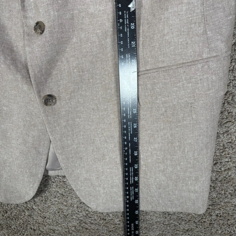 Stafford Mens 48 Reg Gray Sport Coat Linen Blend Classic Two Button‎ Blazer